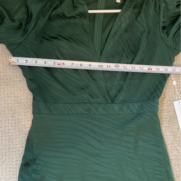 NWT Ronny Kobo Estelle Asymmetrical Midi Dress in Green Pine Size Large - Picture 9 of 11